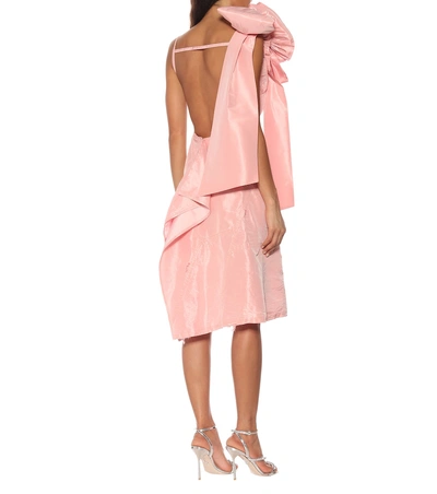 Shop Miu Miu Distressed Asymmetric Silk Dress In Pink