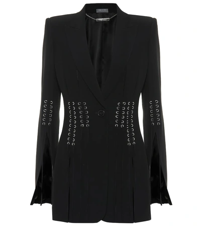 Shop Alexander Mcqueen Embellished Blazer In Black