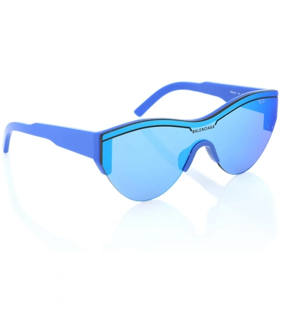 Shop Balenciaga Ski Sunglasses In Blue