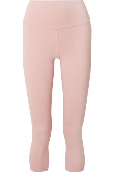 Shop Alo Yoga Airbrush Cropped Stretch Leggings In Pastel Pink