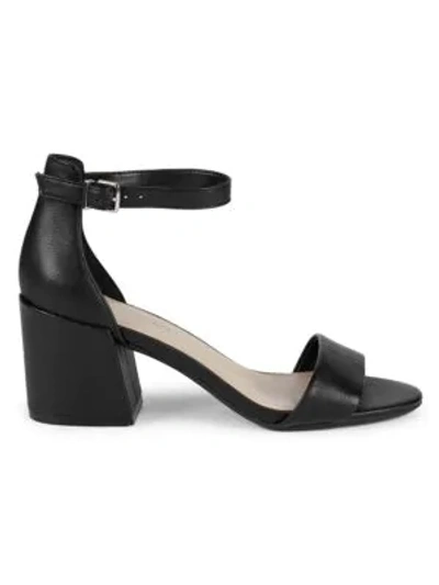 Shop Kenneth Cole Hattie Leather Ankle-strap Sandals In Black
