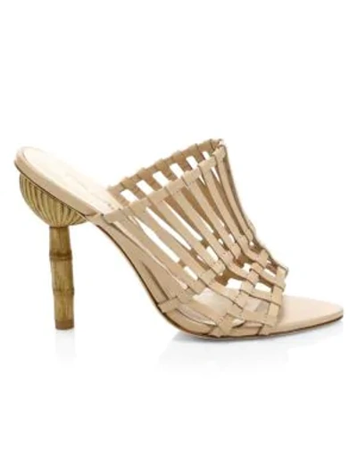 Shop Cult Gaia Ark Leather Cage Heels In Sand