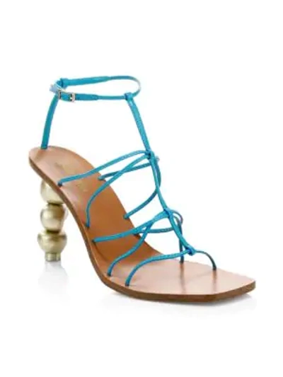 Shop Cult Gaia Pietra Leather Ankle-strap Sandals In Azure