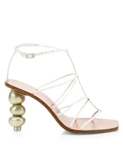 Shop Cult Gaia Pietra Leather Ankle-strap Sandals In White