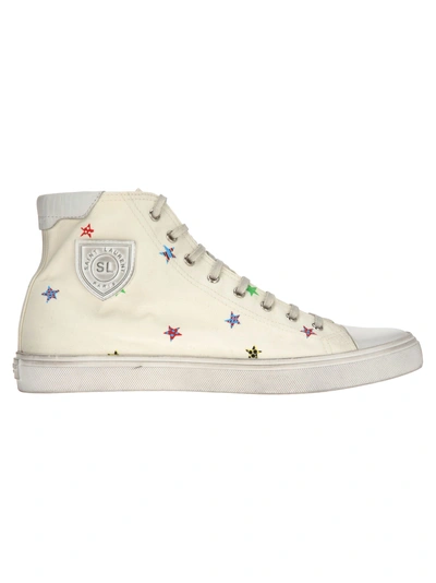 Shop Saint Laurent Bedford Star-print Sneakers In Cream + Stars Print