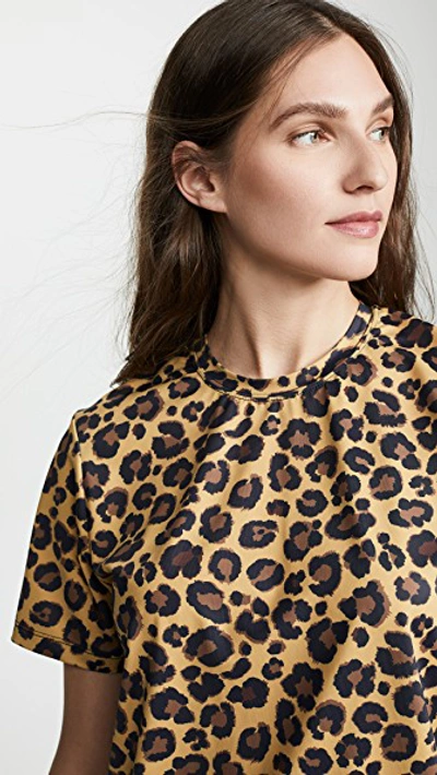 Shop Adam Selman T Mini Dress In Honey Leopard