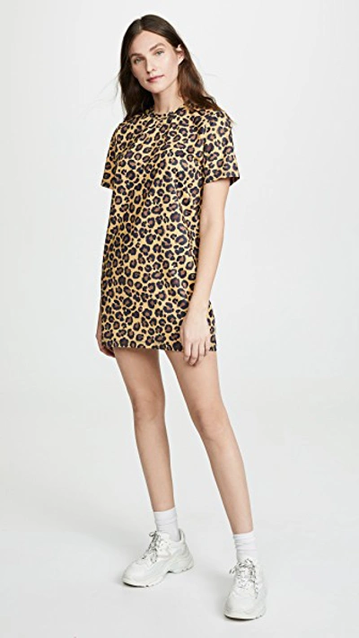 Shop Adam Selman T Mini Dress In Honey Leopard