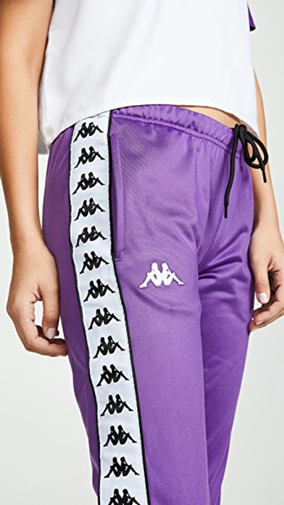 Shop Kappa Banda Wrastoria Slim Sweatpants In Violet/black/white