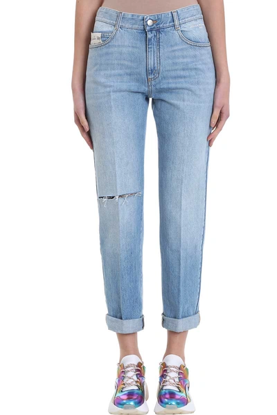 Shop Stella Mccartney Boyfriend Jeans In Cyan