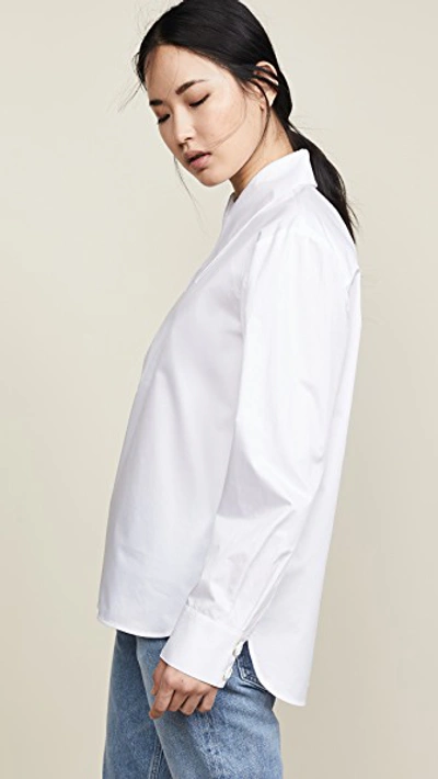 Shop Tibi Front Zip Shirt In White