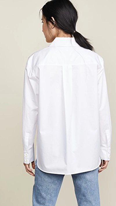 Shop Tibi Front Zip Shirt In White