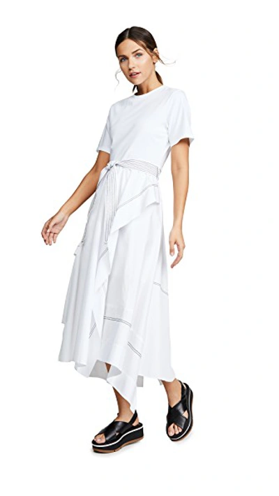 3.1 PHILLIP LIM T-SHIRT COMBO POPLIN DRESS 