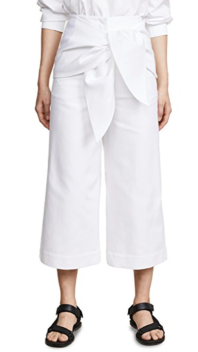 Shop Tibi Demi Cropped Pants In White