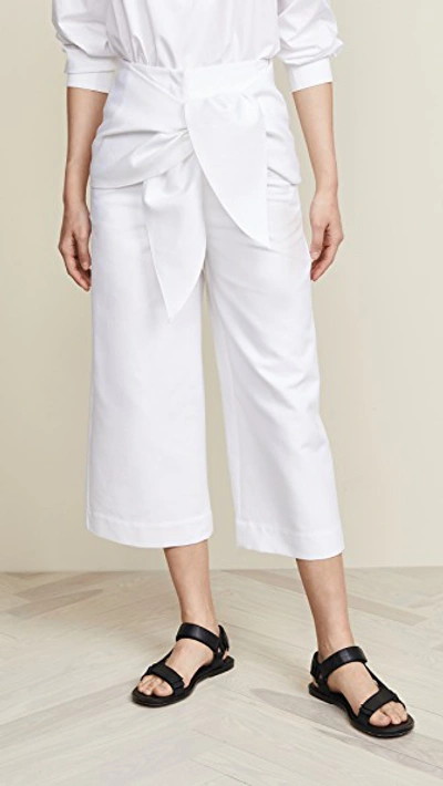 Shop Tibi Demi Cropped Pants In White
