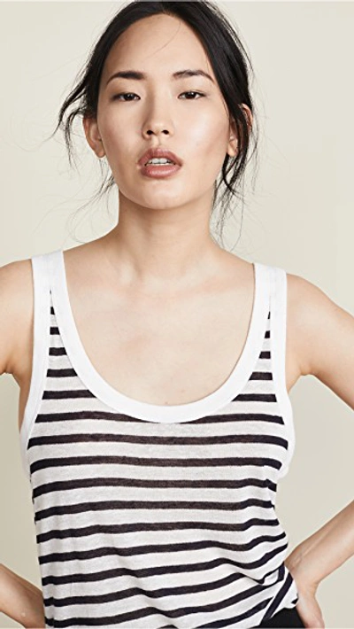 Shop Alexander Wang T Classic Striped Slub Jersey Tank In Ink And Ivory