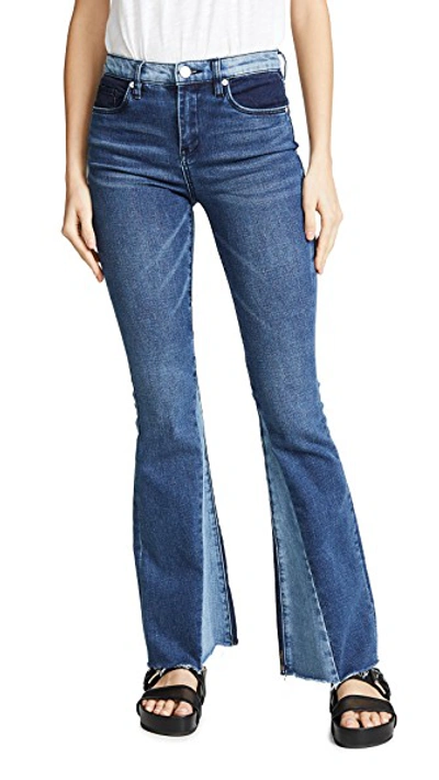 Shop Blank Denim Patchwork Flare Jeans In Mix & Match