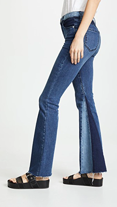 Shop Blank Denim Patchwork Flare Jeans In Mix & Match