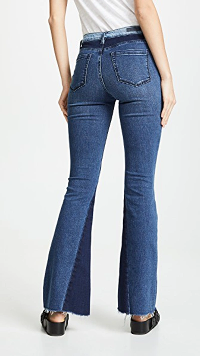 Shop Blank Denim Patchwork Flare Jeans In Mix & Match