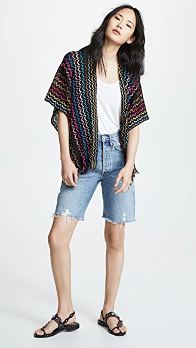 Shop Missoni Poncho In Black