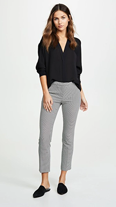 Shop Theory Classic Skinny Pants In Black/ivory