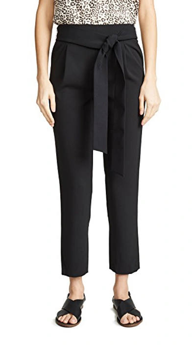 Shop Alice And Olivia Jessie Pull Up Slim Pants With Belt In Black