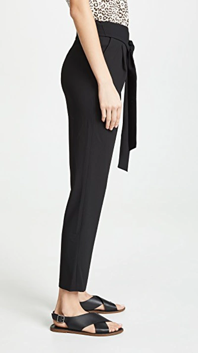Shop Alice And Olivia Jessie Pull Up Slim Pants With Belt In Black