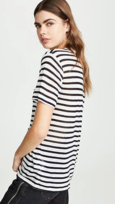 Shop Alexander Wang T Classic Stripe Slub Jersey Tee In Ink And Ivory