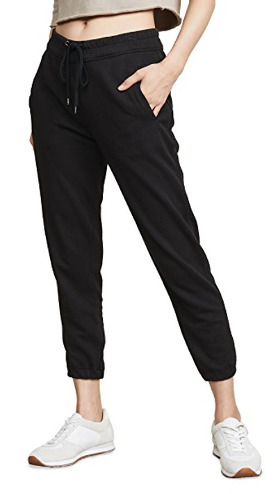 Shop James Perse Fleece Pull On Sweatpants In Black