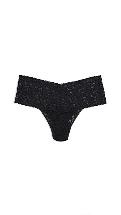 Shop Hanky Panky Extended Size Retro Lace Thong Black