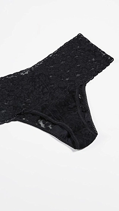 Shop Hanky Panky Extended Size Retro Lace Thong Black