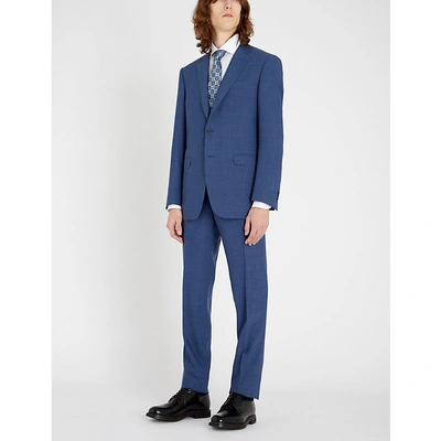 Shop Canali Impeccable Slim-fit Wool Three-piece Suit In Lt Blue