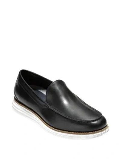 Shop Cole Haan Original Grand Venetian Leather Loafers In Black Leather