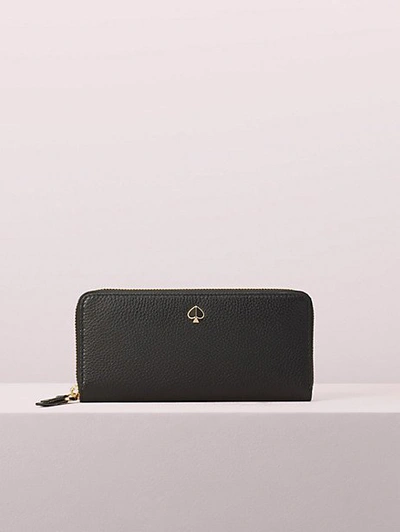 Shop Kate Spade Polly Slim Continental Wallet In Black