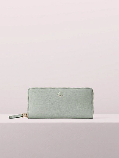 Shop Kate Spade Polly Slim Continental Wallet In Light Pistachio