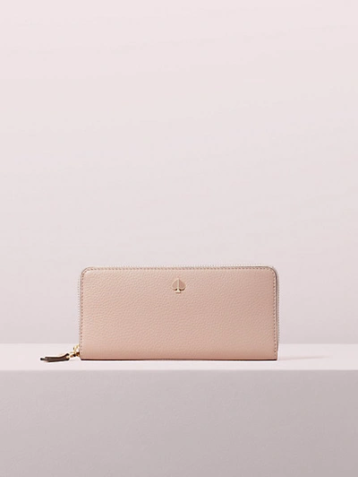 Shop Kate Spade Polly Slim Continental Wallet In Flapper Pink