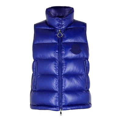 Shop Moncler Helsinki Blue Shell Gilet