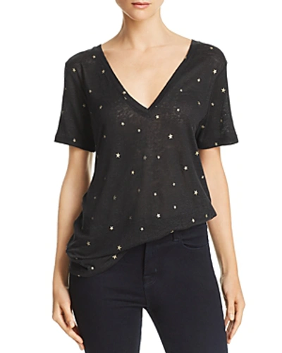 Shop Rails Cara Printed Tee In Black With Gold Foil Stars