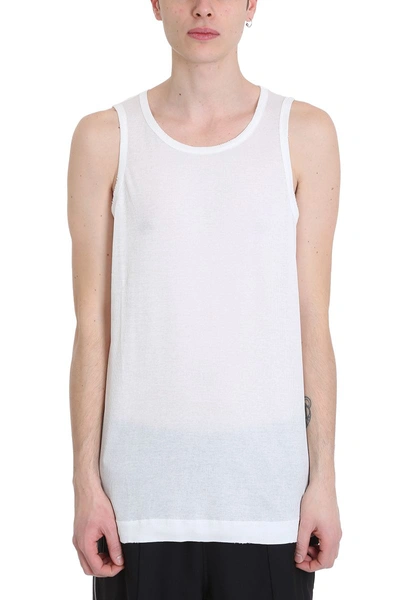 Shop Maison Margiela White Cotton Ribbed Tank Top