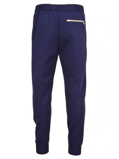 Shop Prada Logo Track Pants In Cobalt Blue