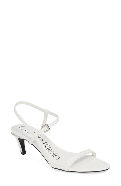 Shop Calvin Klein Garrina Sandal In White Leather
