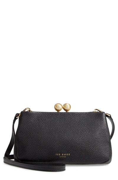 Shop Ted Baker Chrina Leather Crossbody Bag In Black