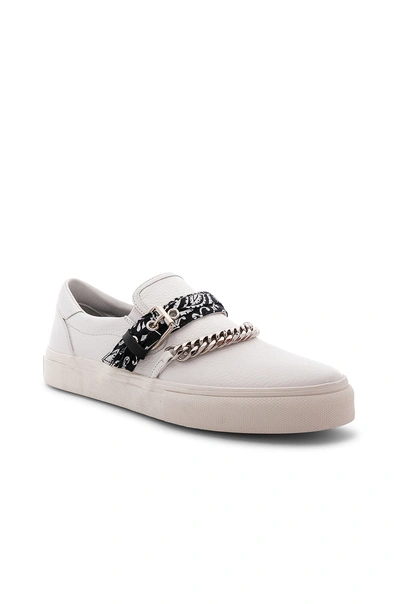 Shop Amiri Slip On Bandana Leather Sneaker In White
