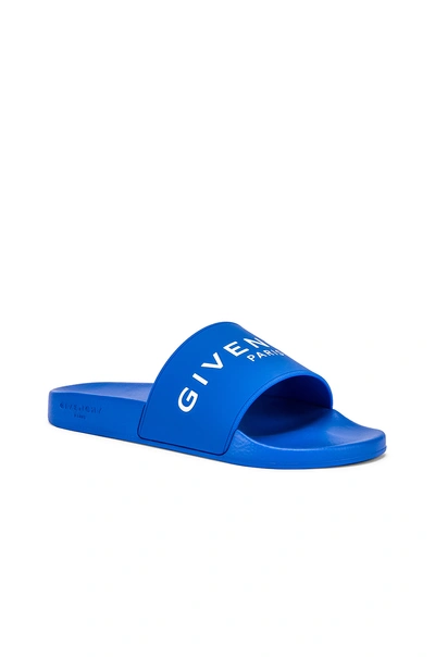 Shop Givenchy Slide Sandals In Electric Blue