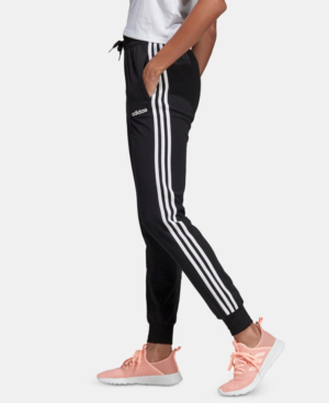 adidas 3 stripe joggers womens black