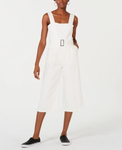 Shop Line & Dot Victory Belted Cropped Jumpsuit In White