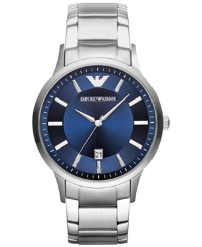 Shop Emporio Armani Unisex Stainless Steel Bracelet Watch 43mm Ar2477 In Silver