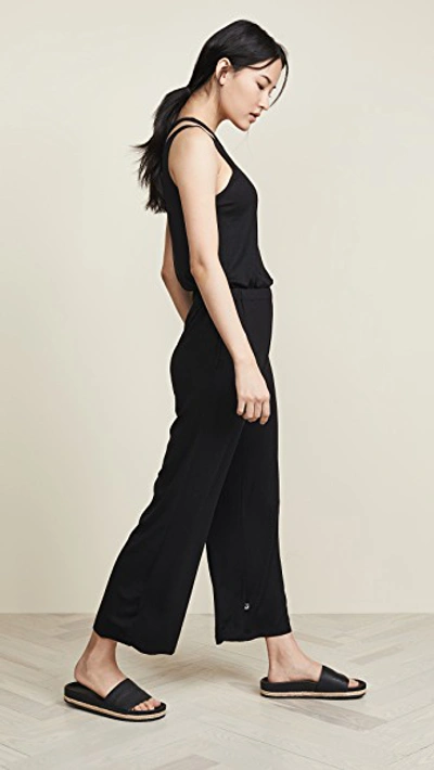 Shop Terez Rib Jumpsuit In Black Rib