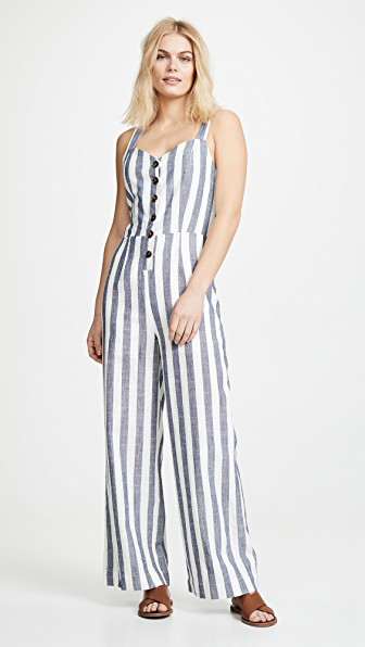 cotton striped jumpsuit