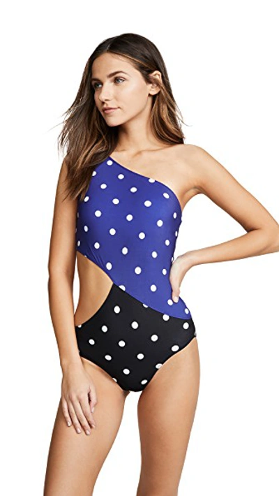 Shop Araks Elmar One Piece In Black Dot/lapis Dot