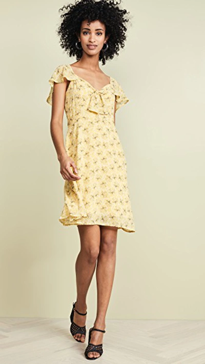 Shop Line & Dot Jamie Mini Dress In Custard Yellow